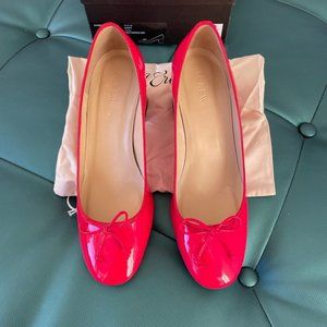 J.CREW PATENT BALLET PUMP 8, PROVIDENCE RED